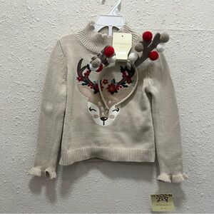 Cynthia Rowley Reindeer Christmas Knit Sweater NWT 3T